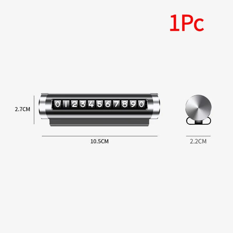 1Pc Metal Car Temporary Parking Card Rotate Phone Number Plate Aluminum Stickers Park Stop In Car-styling Auto Accessories‘