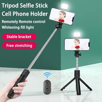 Wireless Bluetooth Selfie Stick Portable Phone Selfie Holder Foldable Mini Tripod Stand With Fill Light Shutter For IOS Android
