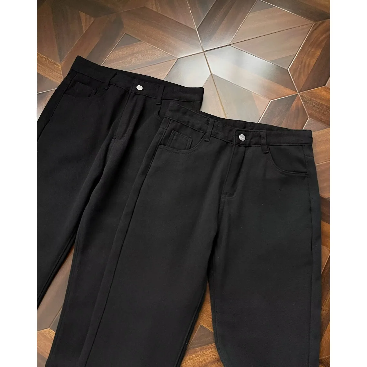 Thickened Fleece Winter New Style Men's Black Versatile Trendy Jeans High Street Slim Fit Zipper Casual All-Match Cotton Poly...