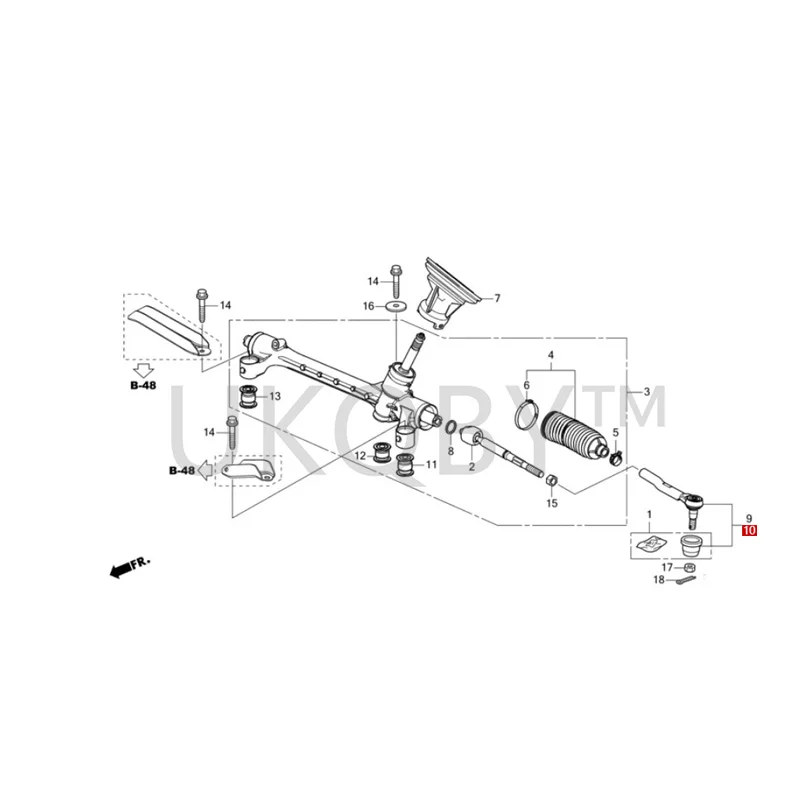 535403M0003 535603M0003 Suitable for Ho nd a Spire External tie rod ball head Front outer ball head and components
