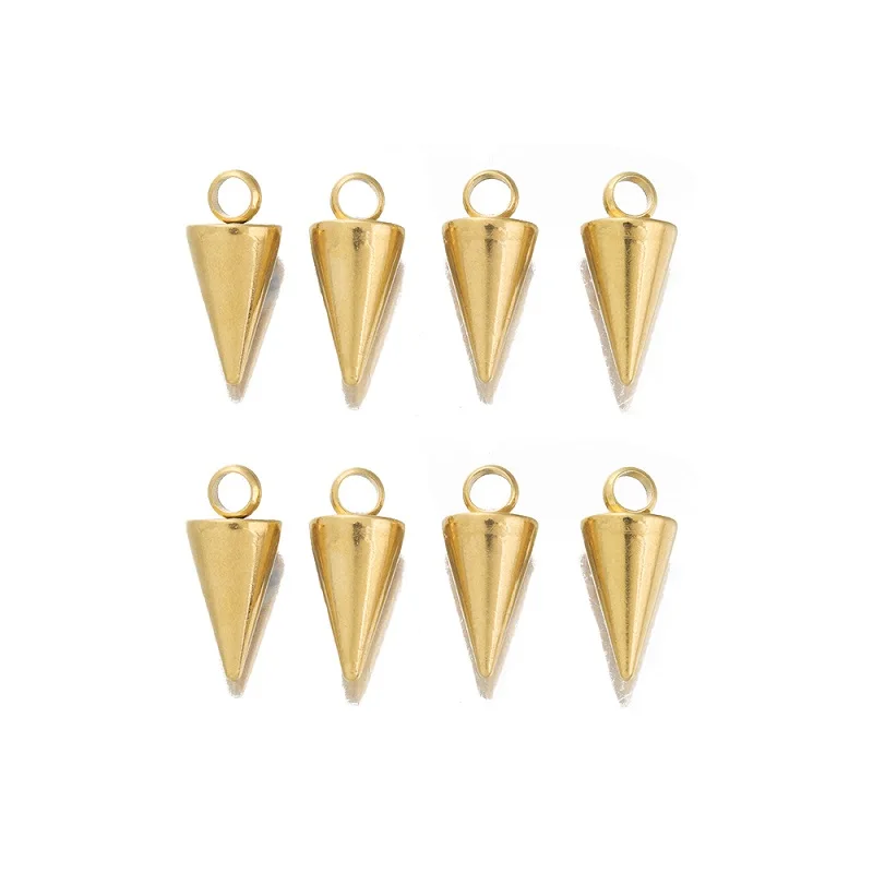 10pcs Stainless Steel Long Bullet Spike Cone Shape Charms for DIY Jewelry Making Necklace Pendant Findings Handmade Accessories