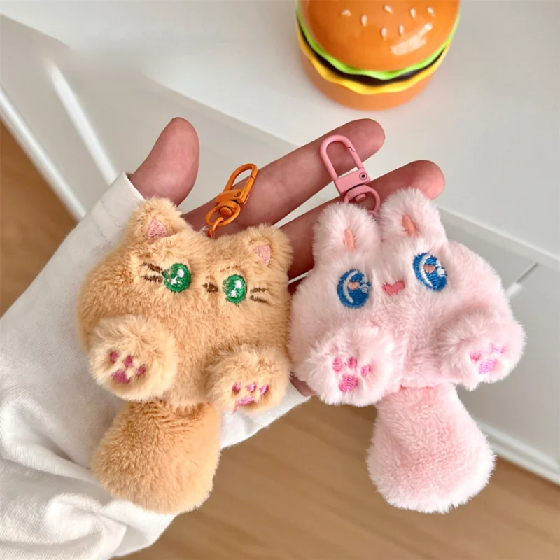 귀여운 플러시 만화 고양이 인형 펜던트 부드럽고 귀여운 소녀 백팩 장식 펜던트 인형 학생 선물