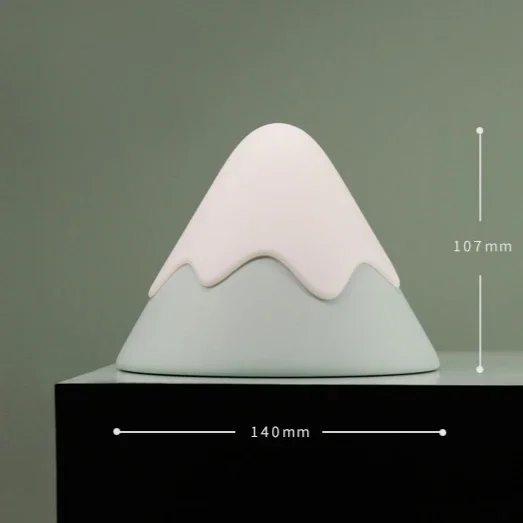 Snow Mountain-luz nocturna de silicona para niños, lámpara de escritorio con temporizador, carga USB, luz de cama LED, detección creativa