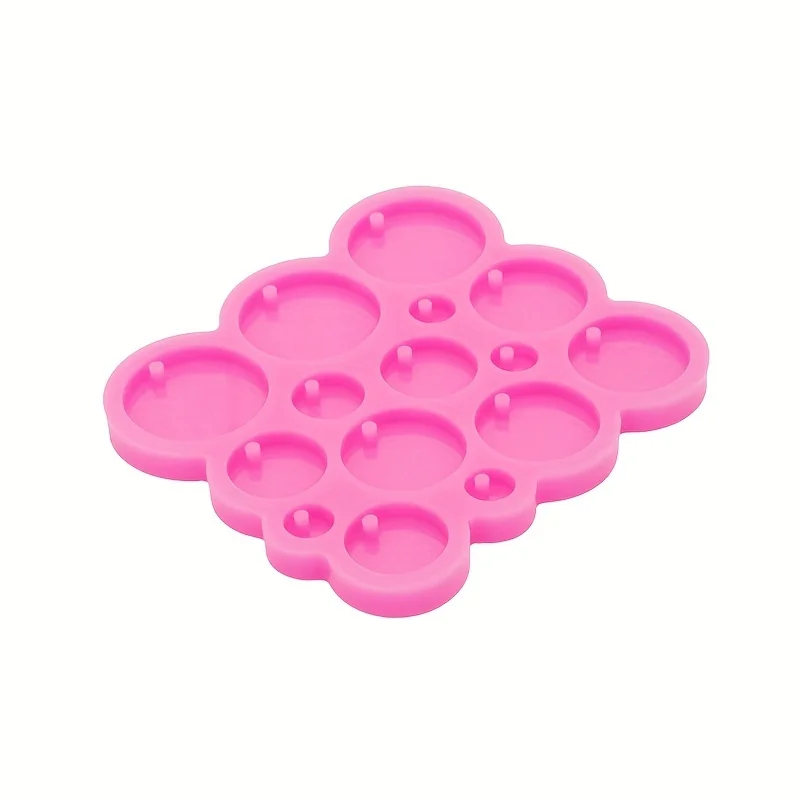 Super Shiny Mini Round Circle Silicone Keychain Mold Many Circles Tiny Resin Mold for DIY Keychains Earrings Crafts