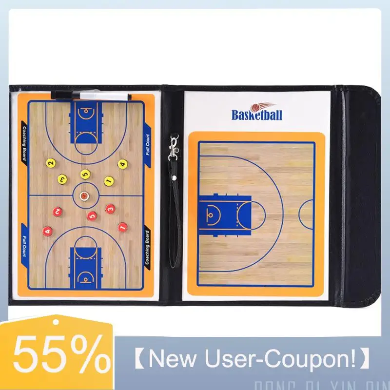 【قسيمة مستخدم جديدة!】لوحة تكتيكية مغناطيسية قابلة للطي لعبة كرة السلة وحافظة تدريب ومدرب تكتيكية
