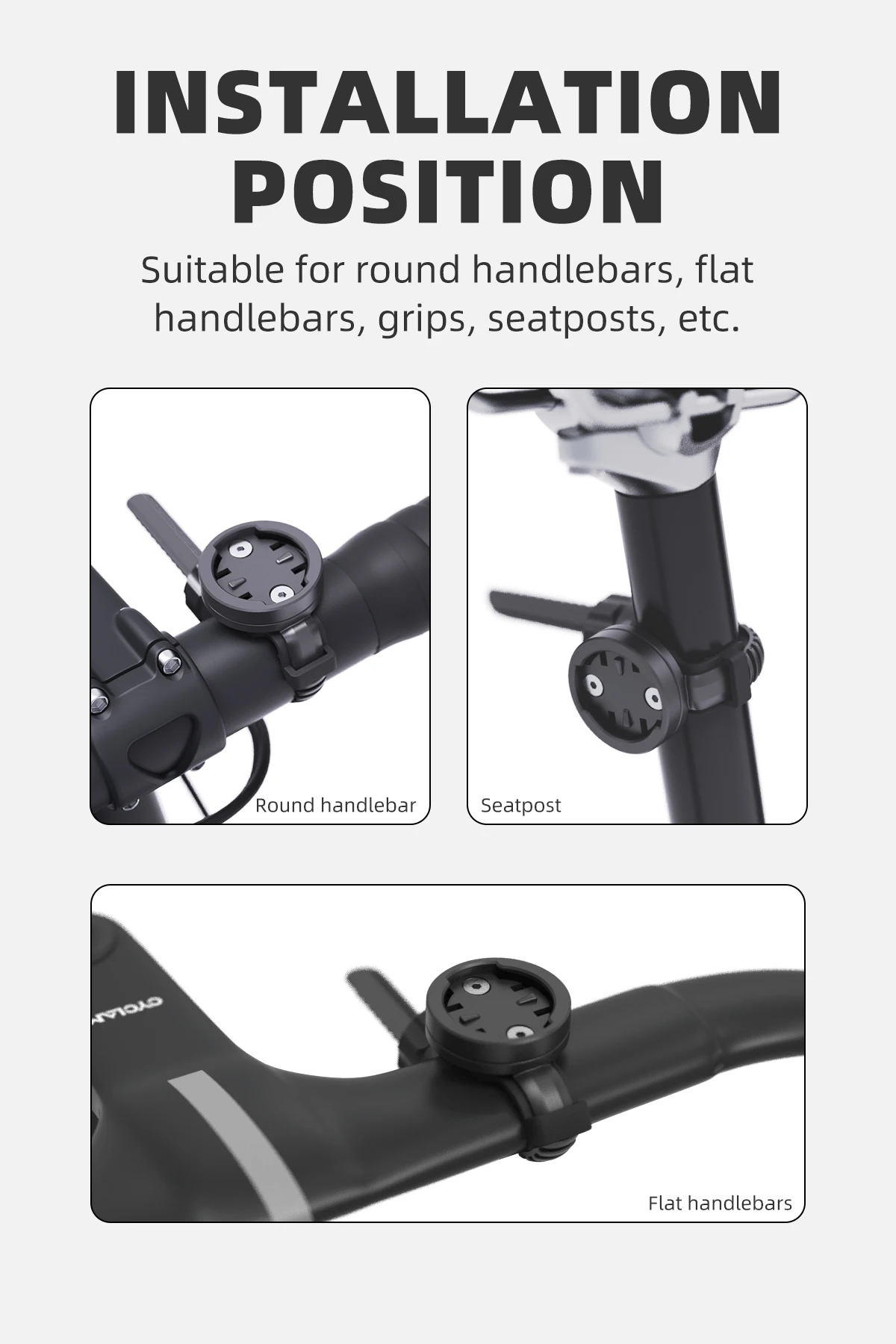 Cyclami Universal Fahrrad GPS Computer halterung Radar Rücklicht halter Scheinwerfer halterung Gopro Kamera halterung für Lenker Sattelstütze, Vorderlichthalter, Vorderlichthalter – Detail 7