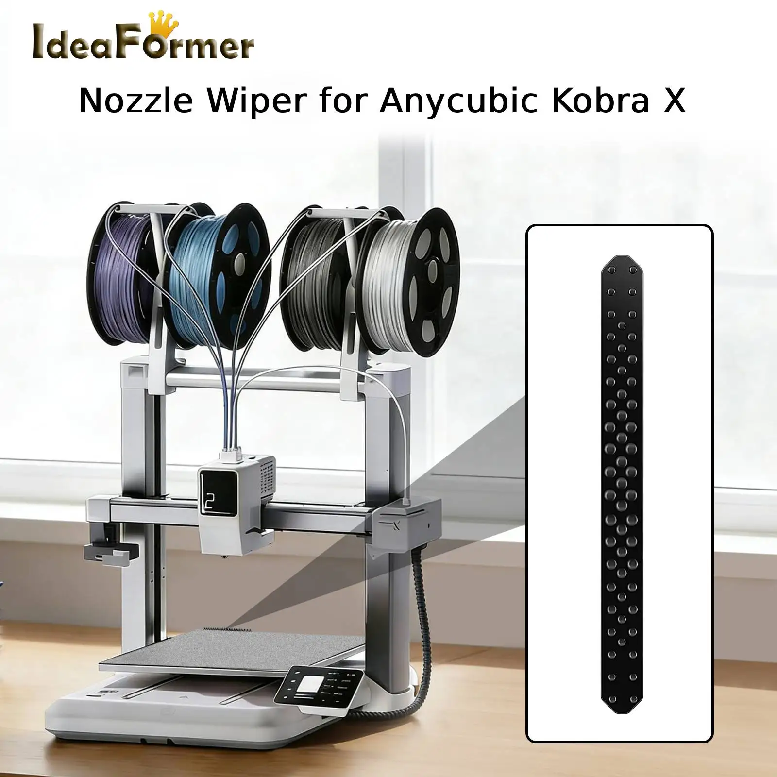 

Kobra X Silicone Wipers,Soft,Durable&High Temperature Resistance Nozzle Brush Replacement Kit for Anycubic Kobra X 3D Printer