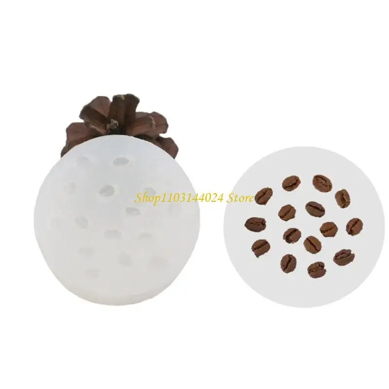 N5KE Versatile Silicone Casting Mold Epoxy Resin Mold Versatile Coffee Bean Shaped Mould Durable Chocolate Cake Mould