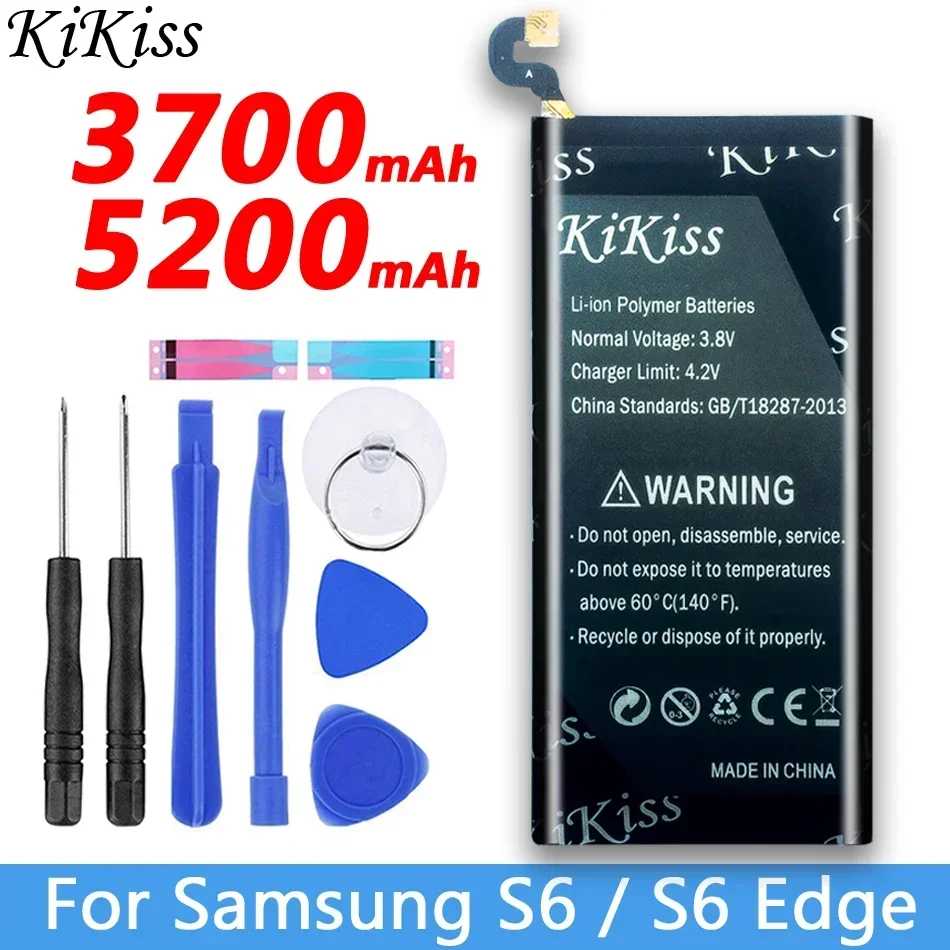 KiKiss Battery For Samsung Galaxy S6 / S6 Edge High Capacity Mobile Phone Battery G920 G920f G925 G925S EB-BG920ABE EB-BG925ABA