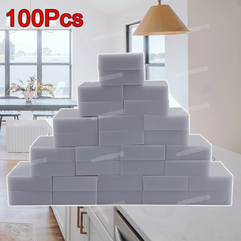 Éponge magique en mélamine grise, 50/100 pièces, pour cuisine, salle de bains, nettoyage des vaisselle, outil de nettoyage ménager