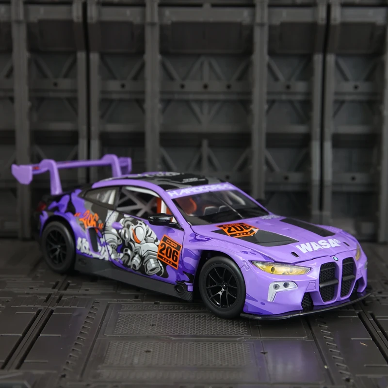 

Модель автомобиля из сплава CCA 1:24 Audi R8 LMS WASA BMW M4 GT3 WASA гоночный подходит для коллекции и которые можно подарить в подарок детям