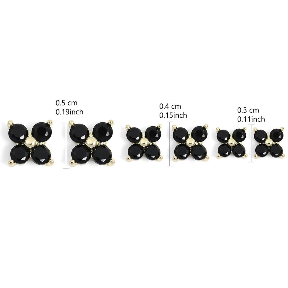 Yupsk Dainty Flower Stainless Steel Butterfly Stud Earrings for Women Cartilage Ear Ring Cute Zircon Gold Color Clover Jewelry image 6