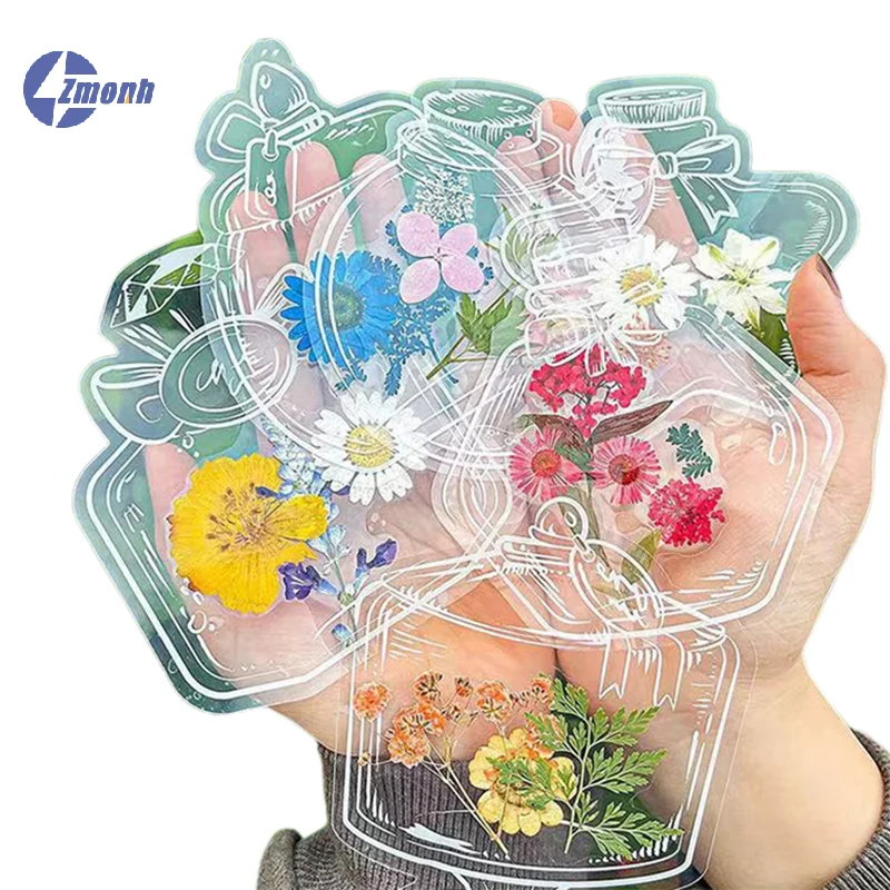 40/60Pcs DIY Transparent Dried Flower Bookmark Set Handmade Clear Bottle Shape Bookmarks For Collecting Dried Flowers Bookmarks