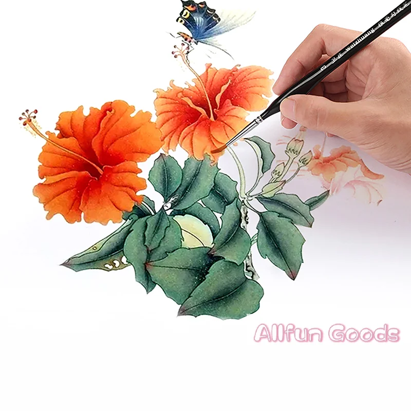 5Pcs 00000 Precision Fine Tip Paint Brush Set For Acrylic Models Mini Miniature Detail Nylon Hair Thin Extra Fine Paintbrushes