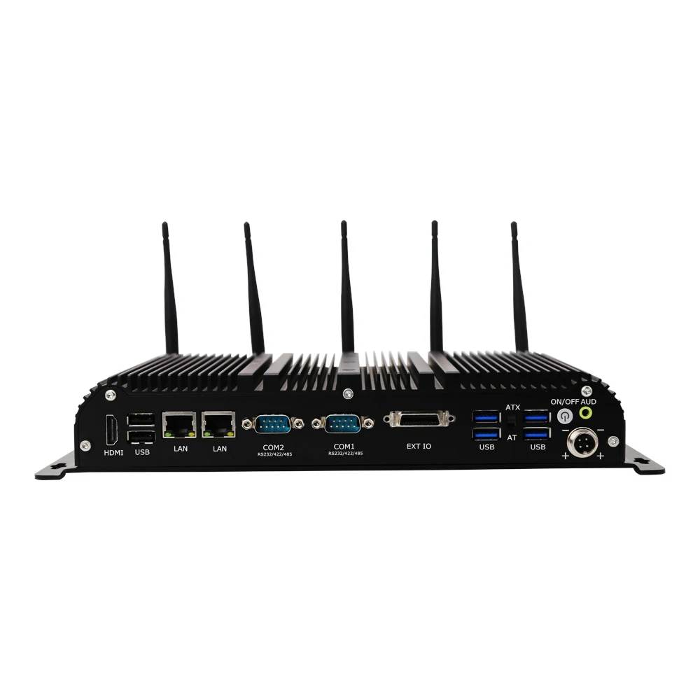 Dual 2.5G Lan Fanless Industrial Mini Computer Core i5 8260U i7 8565U i5 10210U i7 10610U 6xRs232 COM Expandable Embedded Box PC