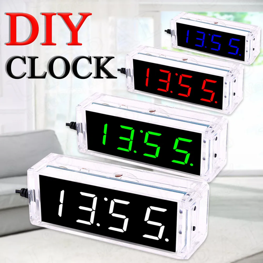 DIY Digital Clock Kit Display Date Week Temperature Alarm DS1302 Soldering Project Learning Practice Solder Diy Electronic Kit