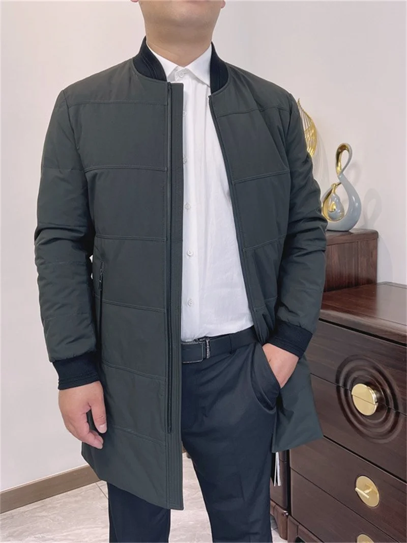 

Молодежная модная тонкая пуховая куртка с воротником-стойкой, универсальная, белая, средней длины, мужская одежда. Устранение финансовых потерь.