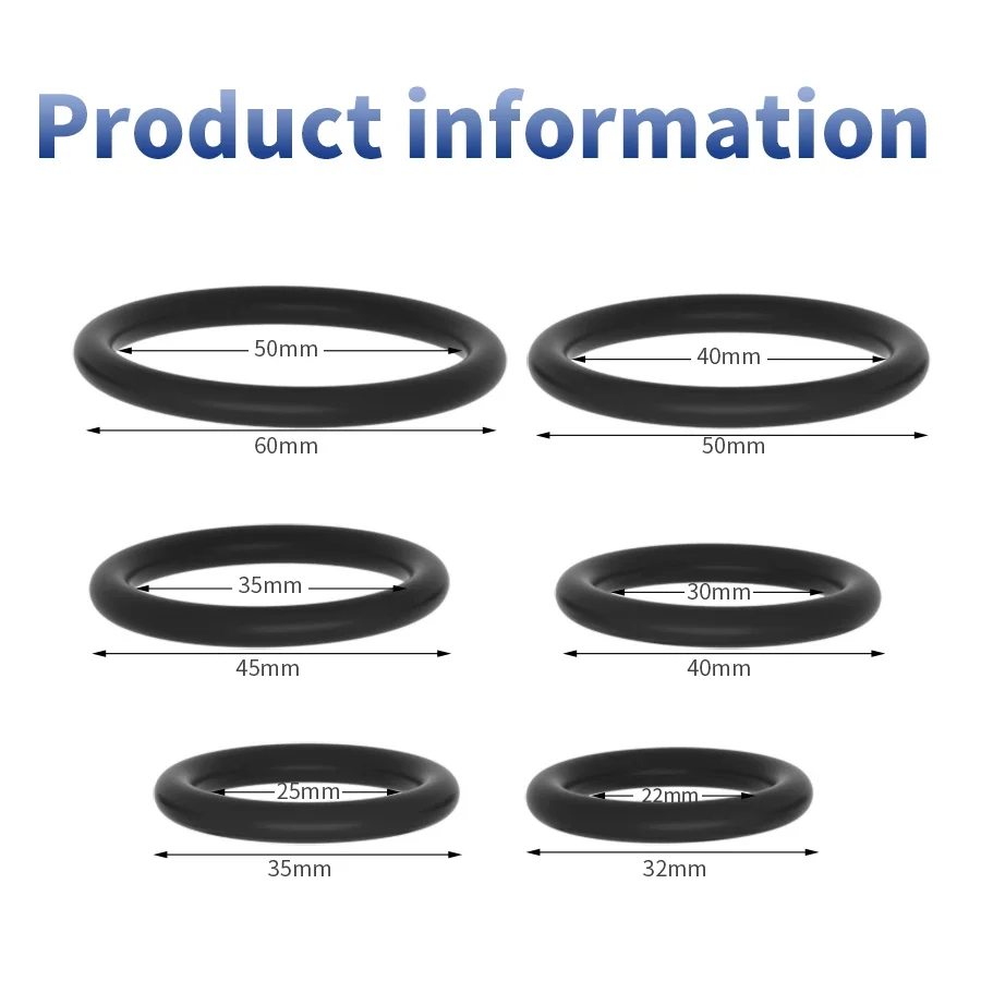 Cock Ring Durable Silicone Men Ejaculation Delay Rubber Sex Toys Penis Rings Rings for Male 3pcs/Set Chastity Toys for Men 18+