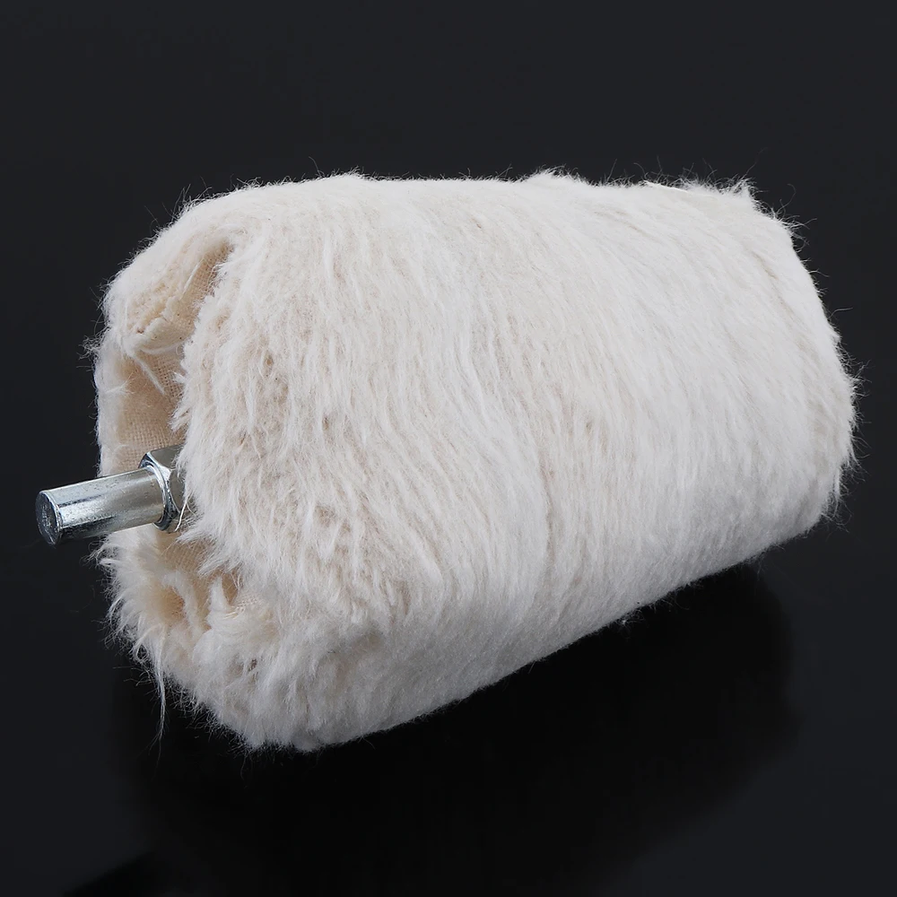Tampone in cotone per lucidatura a specchio con mola in tessuto bianco a forma di cono da 3 pollici con diametro del gambo di 6mm per la lucidatura di superfici