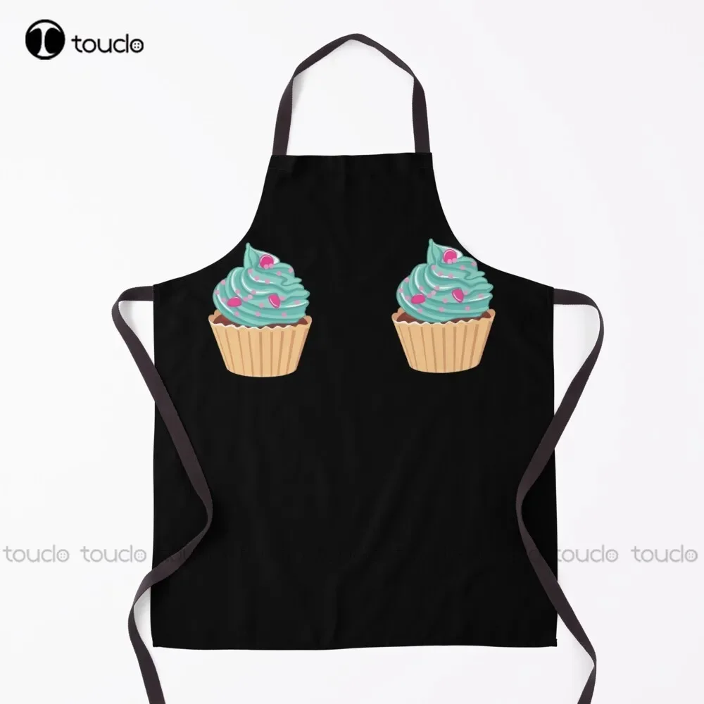 Delicious Cupcake Boobs' - Blue Apron Hair Stylist Apron For Women Men Unisex Adult Garden Kitchen Household Cleaning Apron
