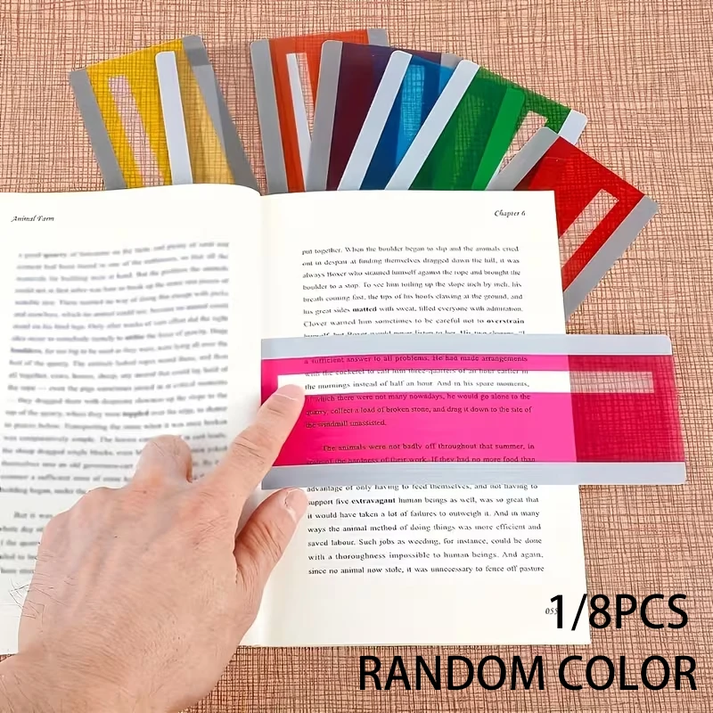 Guided Reading Aid: PET Plastic Bookmark/Highlighting Strip – Transparent Colored Bookmark for Dyslexia – Reading Line Tracker