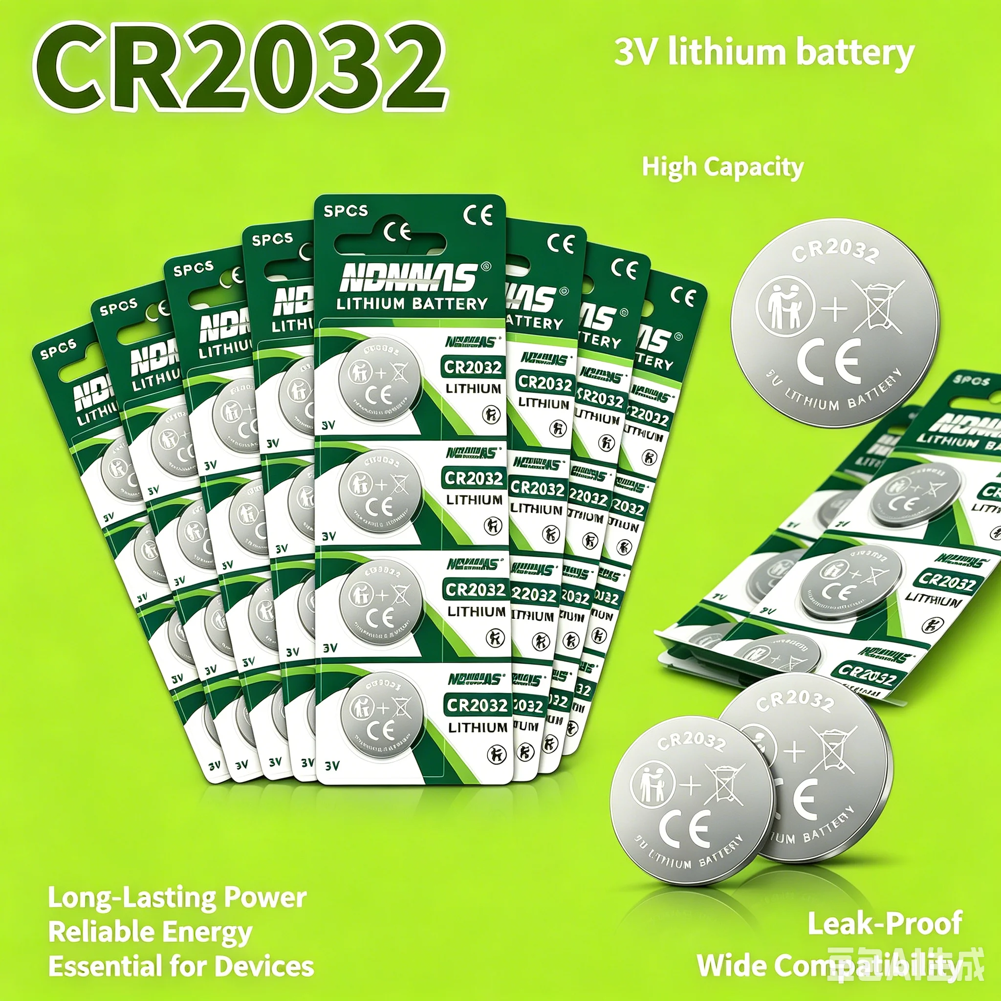 Batería de litio cr2032 de 3V, 5-80 Uds., para juguete, calculadora, control remoto de coche, reloj de pulsera, pilas de botón CR2032, pilas cr2032