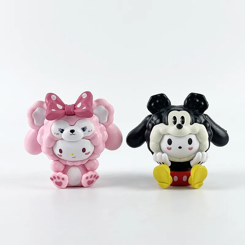 

Sanrio Figurines My Melody Kuromi Stitch LinaBell Claw Machine Toys Trendy Playthings Car Ornaments Collectible Figurines