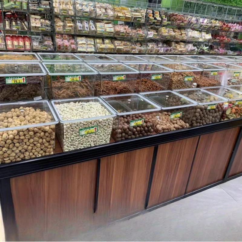 Supermarket Shelf Display Shelf Cabinet Bulk Goods Bulk Scale Snack Shelf Candy Dry Goods Wood-based Panel