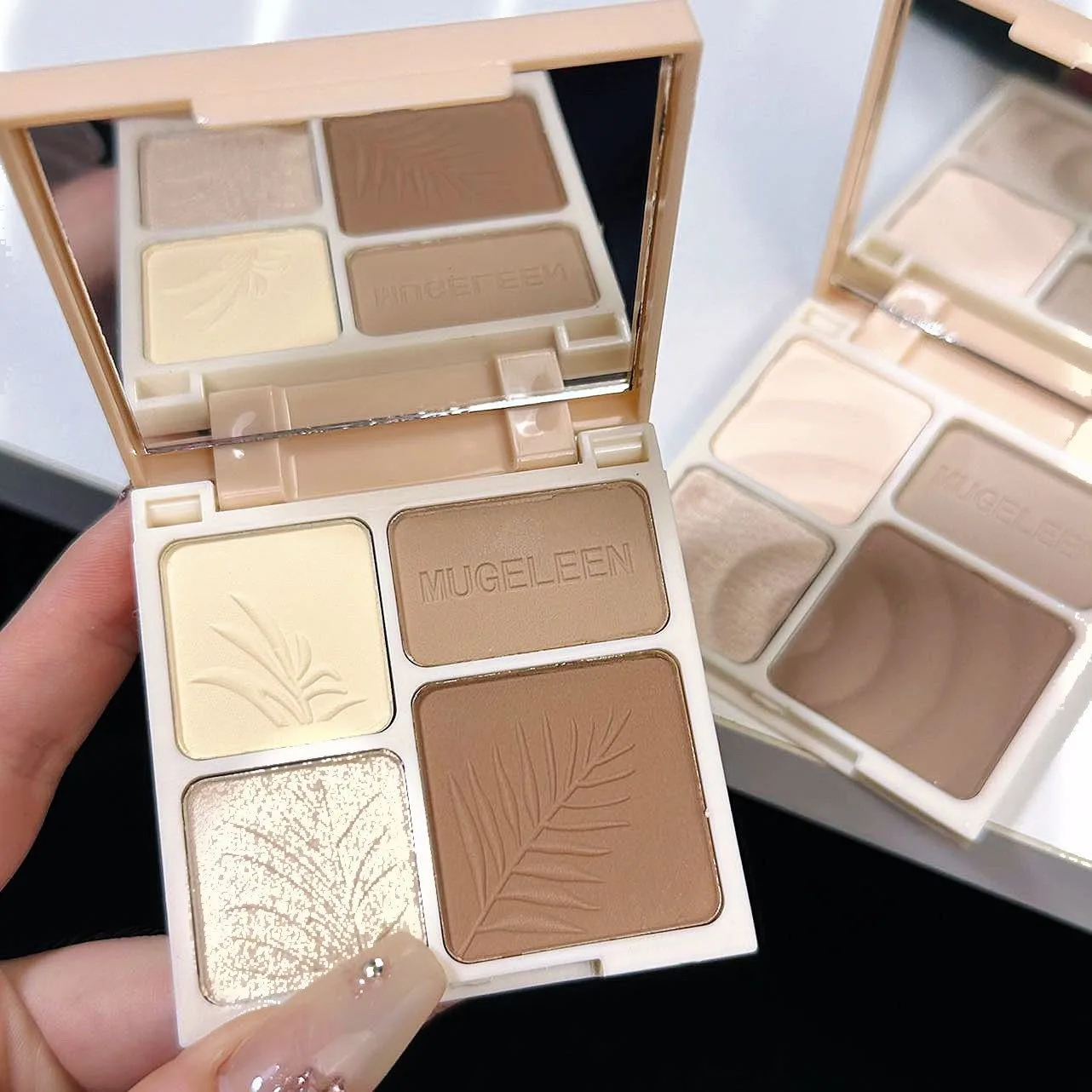 4 couleurs mat surligneur Contour 3D bronzant pour le visage éclaircissant paillettes surbrillance Palette ombre à paupières nez poudre maquillage cosmétique