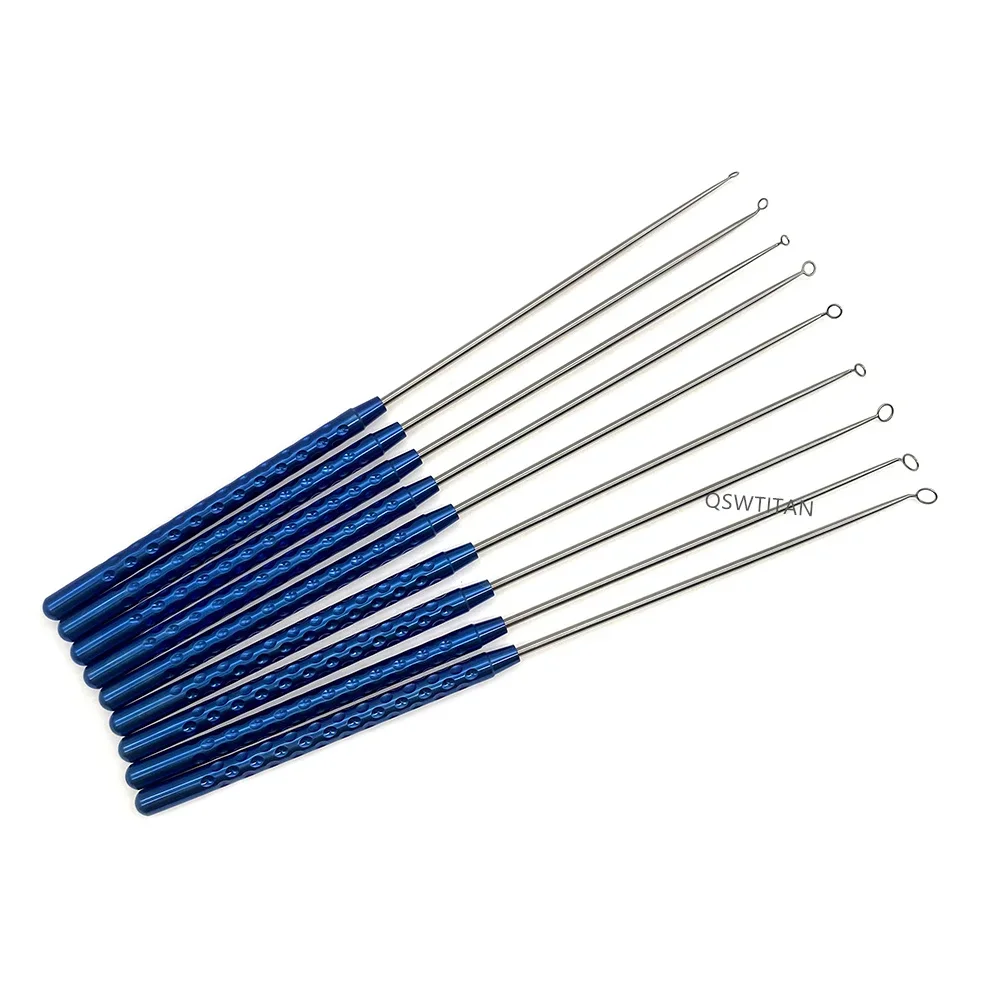 1 Uds. Cureta de microanillo con punta de anillo recta 45 ° 90 ° Instrumentos de microneurociugía Herramienta de neurociugía