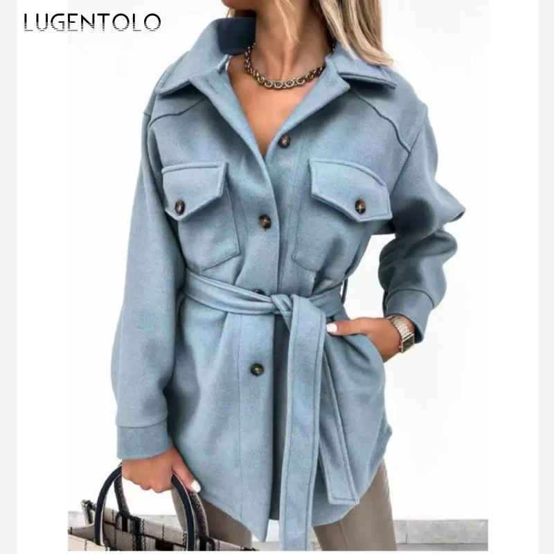 Women Fashion Jacket Fall/Winter 2024 New Lapel Single Breasted Thickened Windproof Thermal Coats Elegant Versatile Daily Wear