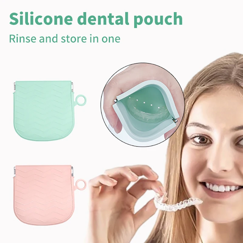 

Storage Clean 2-In-1 Silicone Retainer Case Denture Storage Invisible Braces Box Mouth Guard Container False Teeth Holder