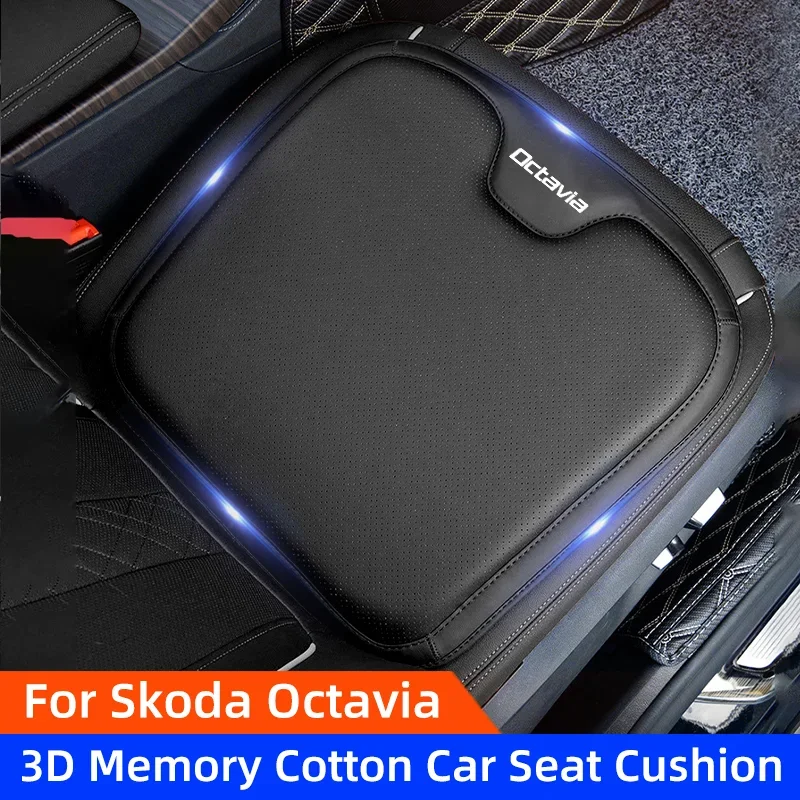 Perforated Leather Car Seat Cover For Skoda Octavia 2 3 MK1 MK3 Breathable and Non-slip Cars Seat Cushion Pad Interior Auto Mat