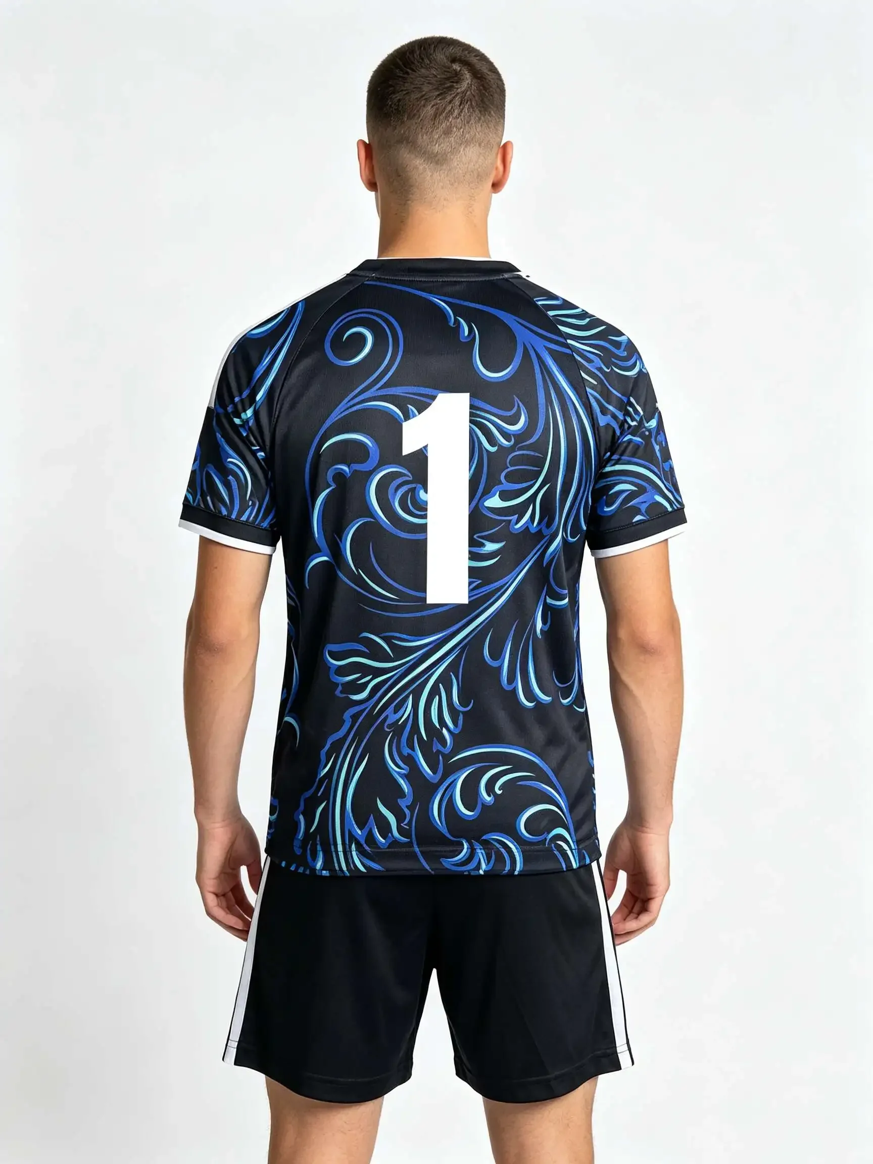 26/27 Unisex Blank Soccer 2‑Piece Set, Kids Adults Parent‑Child Kit, Custom No.1 7 8 9 10 Phoenix Ink-Wash Print Shirt & Shorts