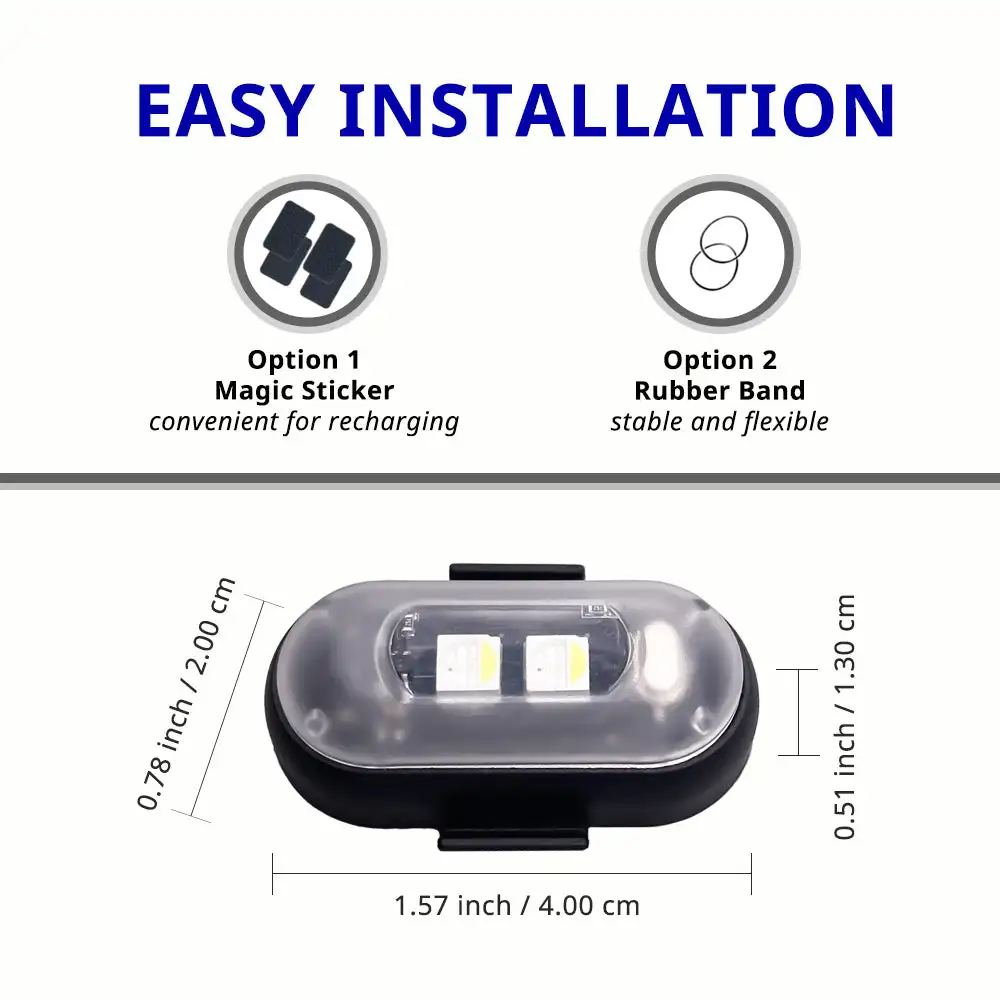 Remote Control LED Ambient Light RGB Wireless Rechargeable Car Footwell Interior Cabin Accent Strobe Lamp Kit USB Waterproof No Wiring Velcro Mount 8 Colors 10 Modes Adjustable Brightness Under Seat Center Console Trunk Decoration SUV Truck Pickup Van