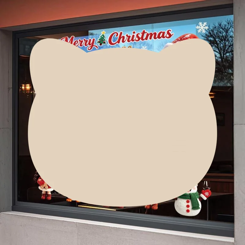 Christmas Window Cling 2027 Santa Sleigh Reindeer Gingerbread Snowman Snowflake Decal Set For Mall Shop Window Glass Decor