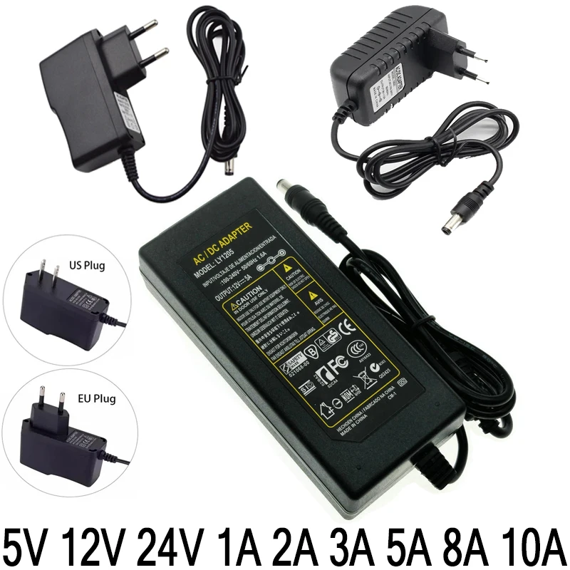 Adapter DC 12V 5V 24V 1A 2A 3A 5A 8A 10A Power Adapter AC 110V 220V to 12V 5V 24V DC Power Supply 1A 2A 3A 5A10A Transformers