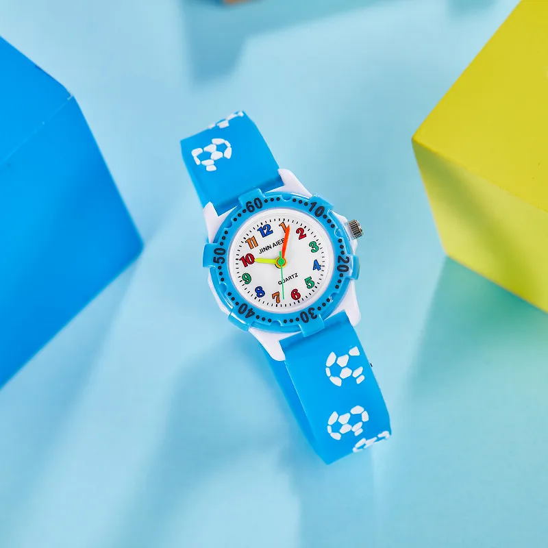 Relojes de moda para niños y niñas con dibujos animados de color rosa y azul, regalos de cumpleaños para niños de princesa, reloj de silicona digital giratorio anticaída