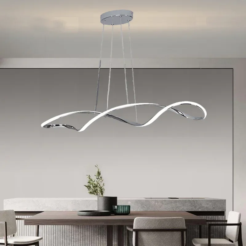 Lámpara Led de lujo para mesa de comedor, candelabro nórdico de diseño artístico para cocina y restaurante, luminaria moderna con Control remoto y Alexa