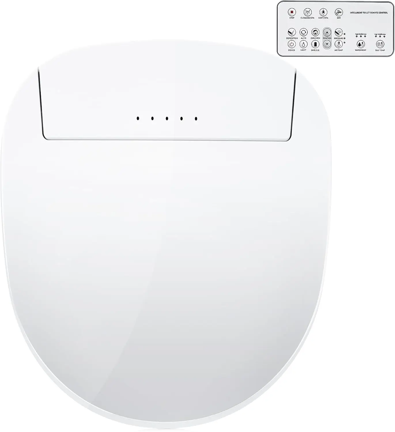 A201DS Electronic Smart Bidet Toilet Seat,Self Cleaning Hydroflush,Hybrid Heating,Heated Dryer,Nightlight,Vortex Wash