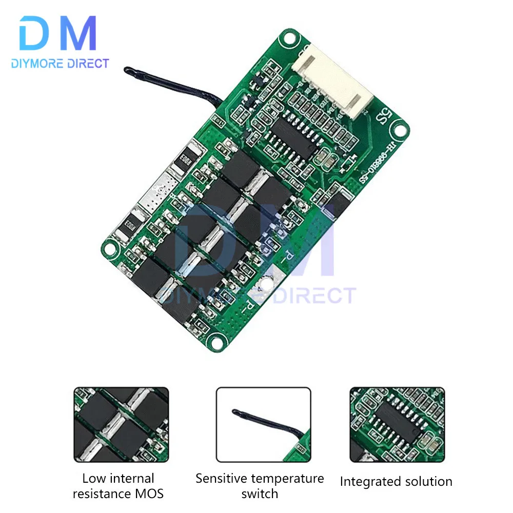 5S BMS 10A 15A 20A 25A 21V Li-ion Lithium 18650 Charge Board Short Circuit Protection