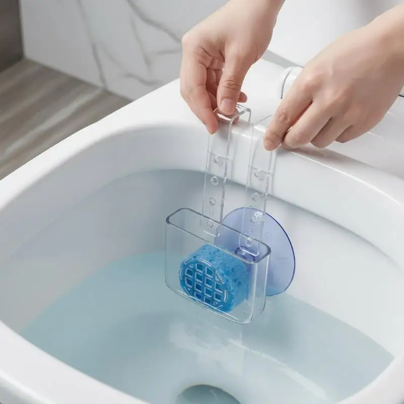 Toilet Cleaning Tablets Hanging Holder for Water Tank with Hooks Drain Holes Odorless Safe Material Bathroom Accessory for Fami