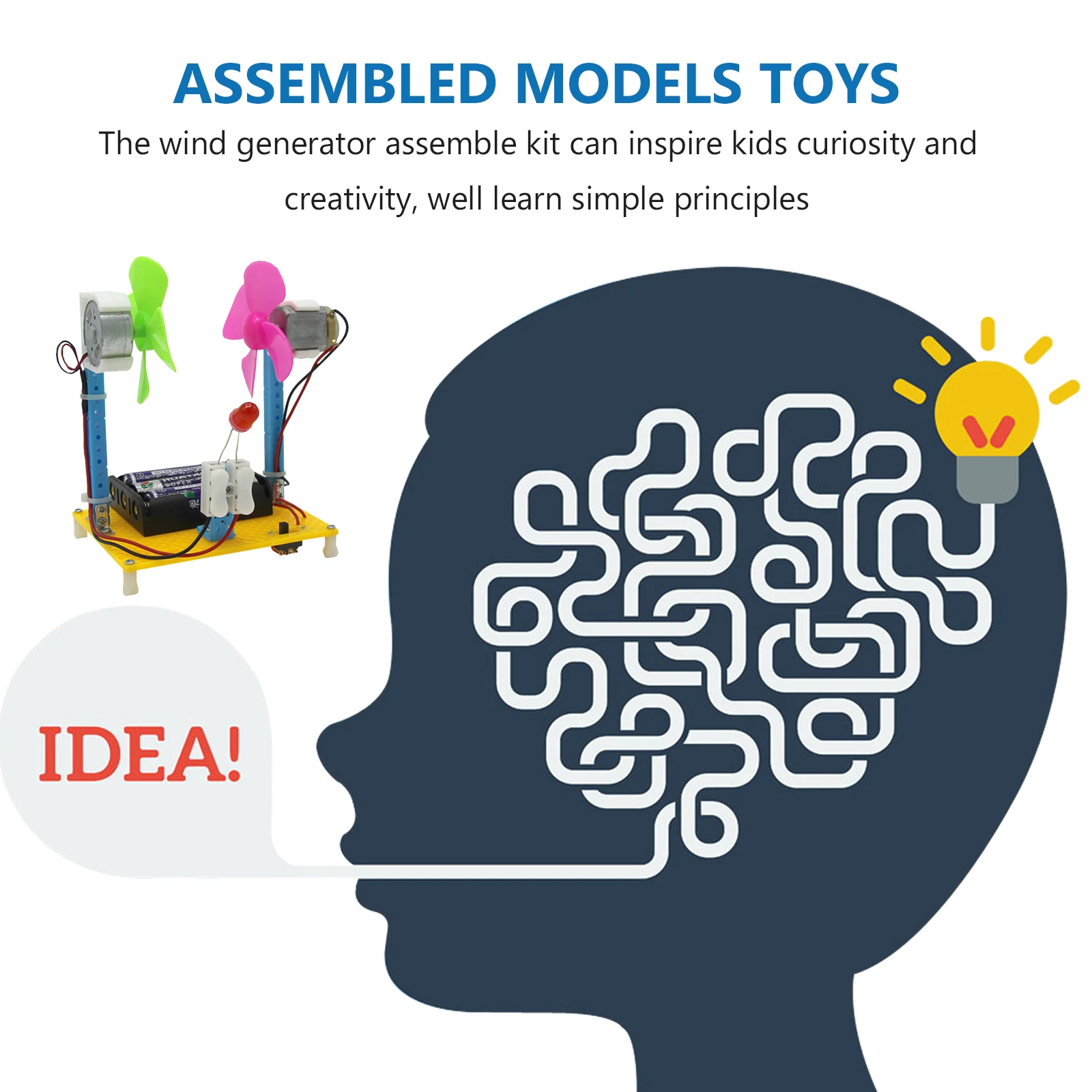 

Wind Generator Assemble Kits Science Experiment Kids Learning Tool STEM Toy Model Building Blocks