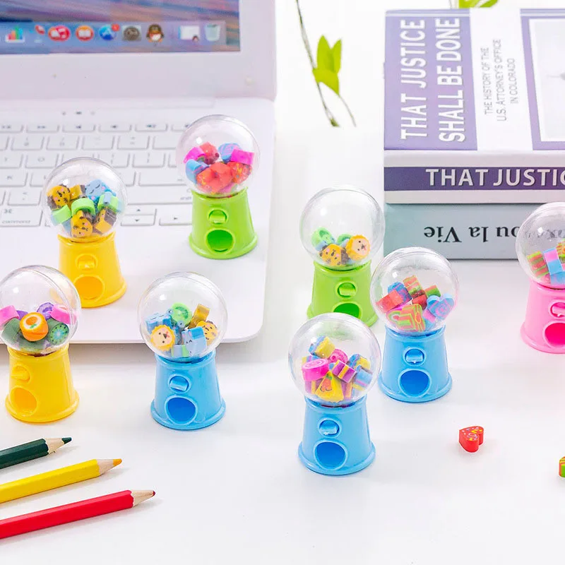 

4 Set Cute Kawaii Creative Gashapon Pencil Fruit Rubber Erasers Kids Gift Novelty School Office Supply Stationery Funny