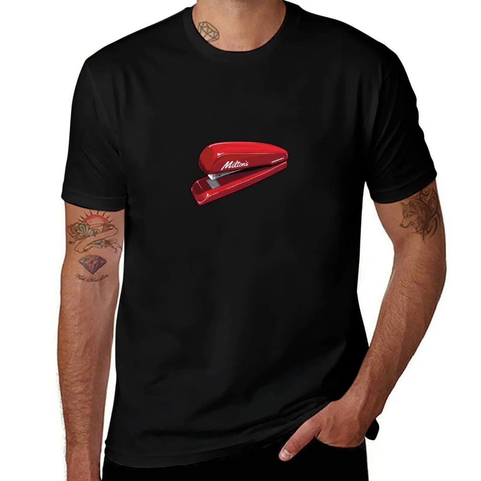 

Milton’s Red Stapler - Inspired by Office Space T-Shirt T-shirts man graphic t shirt vintage plain compression shirt men