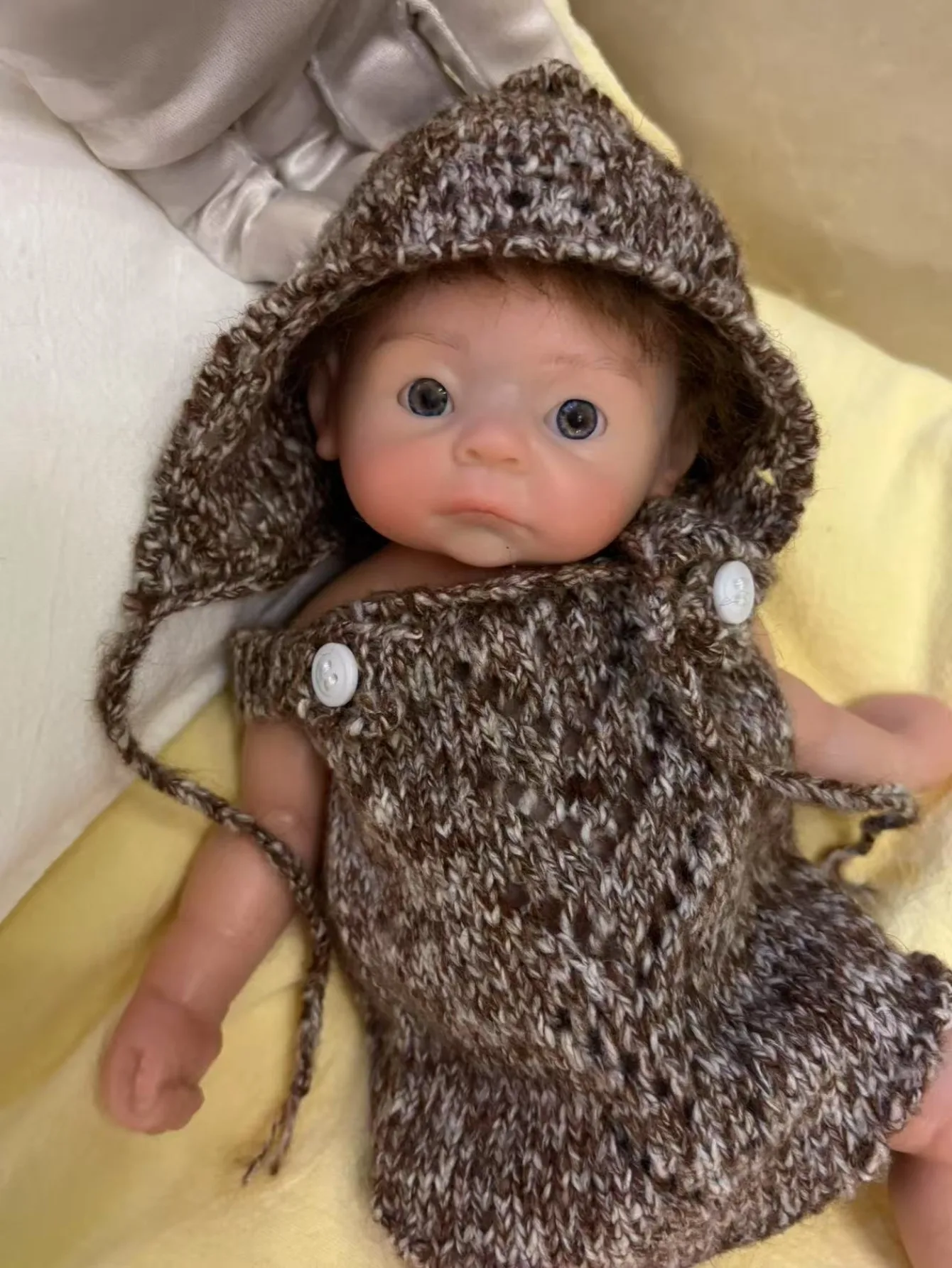 Aizwa1 Muñeca bebé recién nacida realista hecha a mano de silicona suave al tacto de 10 pulgadas con pelo enraizado muñeca bebé Reborn