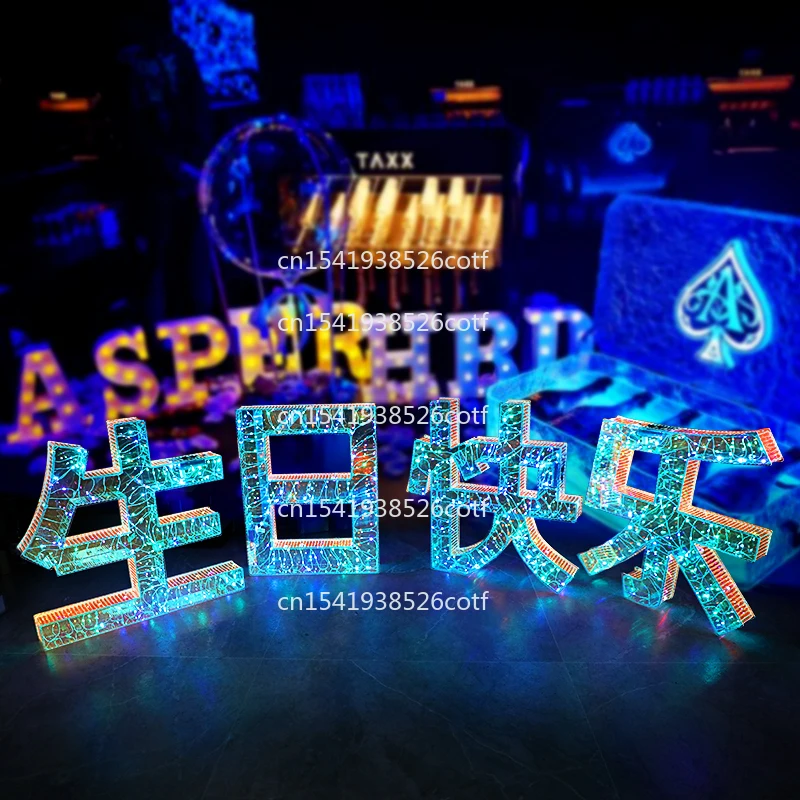 

Светящаяся рука, вывеска для ночного клуба, звездное небо, слово, акриловая симфония, прозрачный реквизит с днем рождения