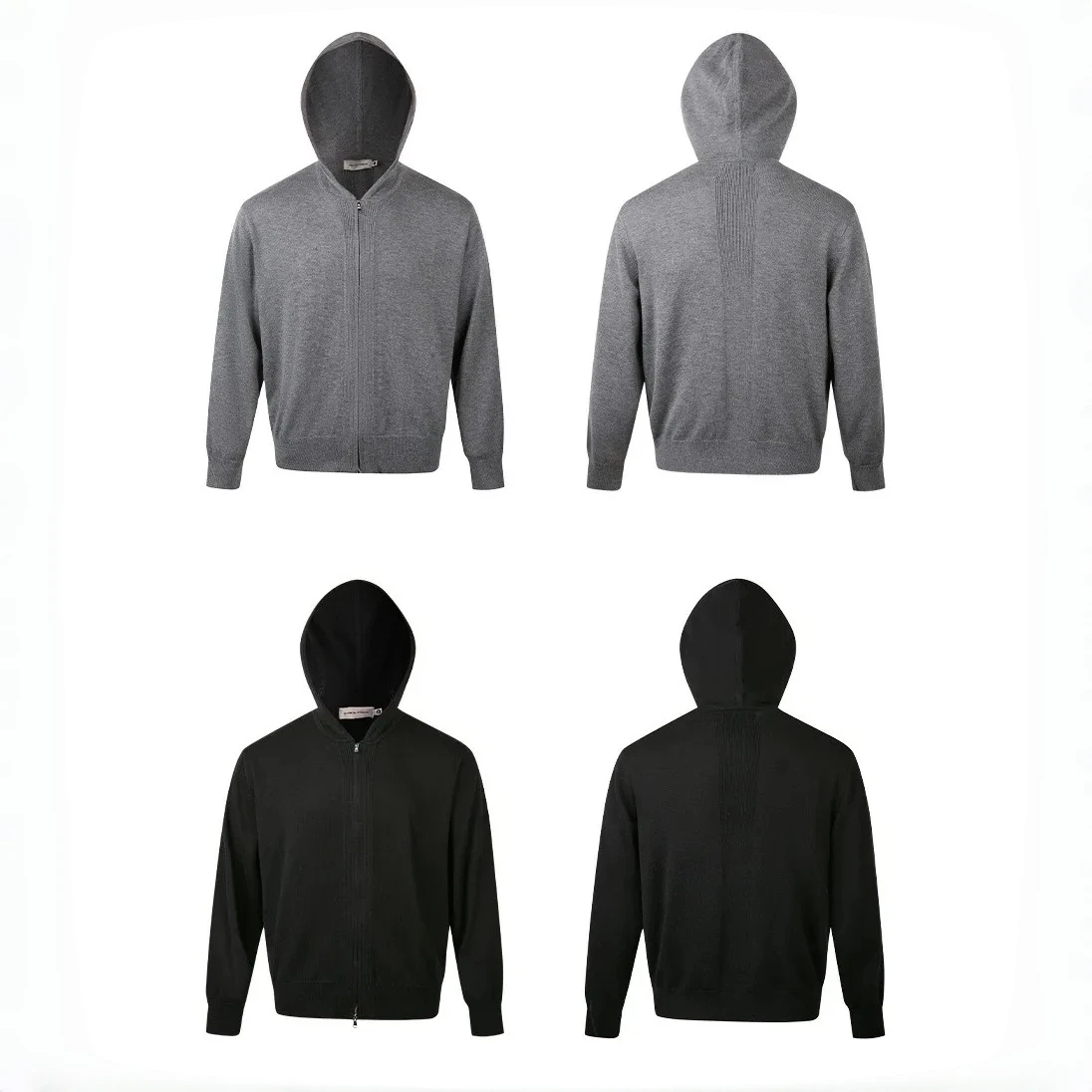 

Mercerized Wool Blend Casual Knitwear Niche High-End Cleanfit Autumn Hooded Jacket Sweater