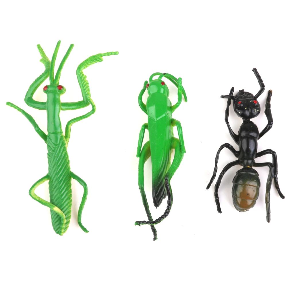 12x Plastic Vivid Model Figure Kids Toys Bug Mantis Scorpion Ant Bee