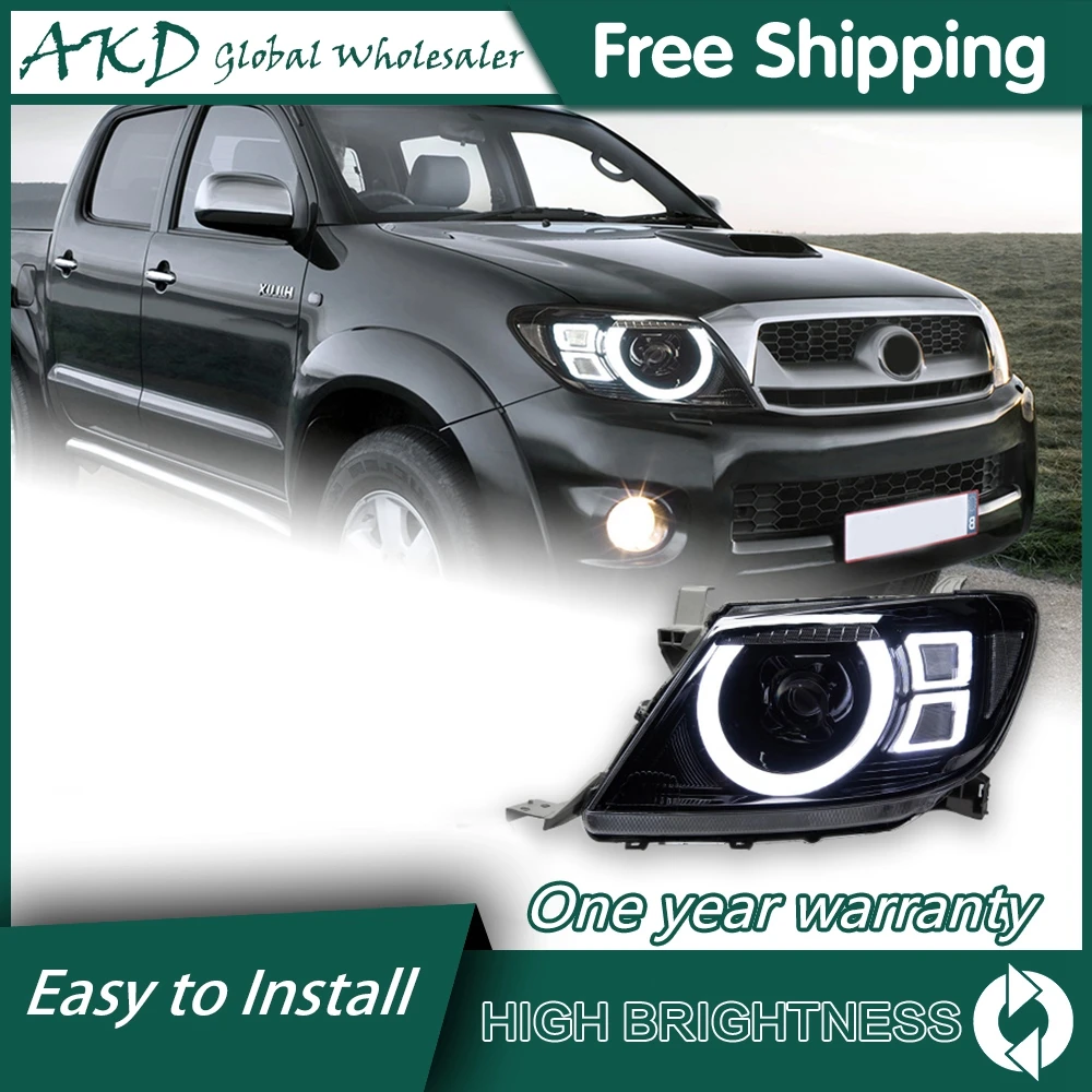 

Фары для Toyota Hilux 2007-2012 DRL Фара 12 В H7 Светодиодные биксеноновые лампы Противотуманные фары Тюнинг HILUX Автомобильные украшения Аксессуары